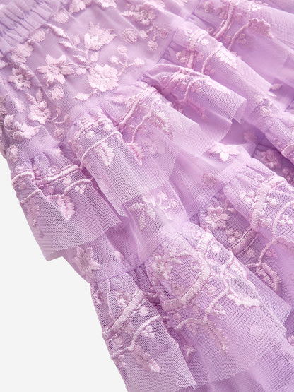 Needle & Thread 女童安吉丽卡紫色蕾丝连衣裙