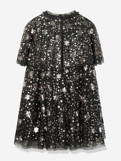 Needle & Thread Girls Shooting Stars Dress in Black