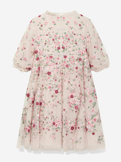 Needle & Thread Girls Lunaria Wreath Dress in Multicolour