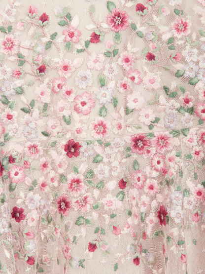 Needle & Thread Girls Lunaria Wreath Dress in Multicolour