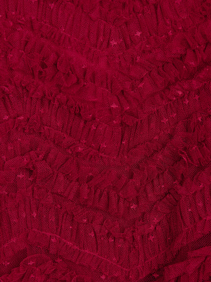 Needle & Thread Girls Elia Tulle Dress in Red