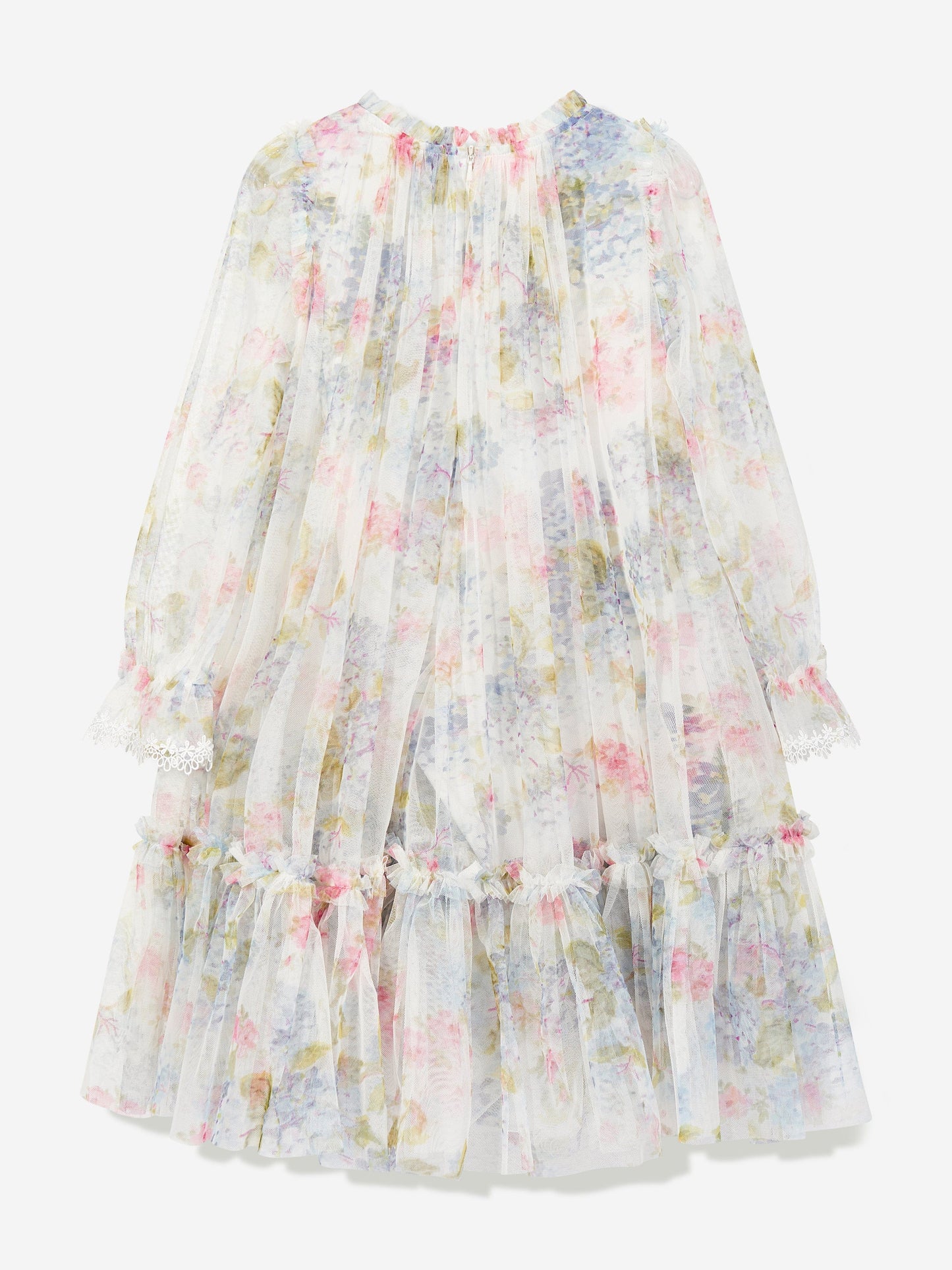 Needle & Thread Girls Hydrangea Long Sleeve Dress in Multicolour
