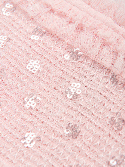 Needle & Thread Girls Polka Dot Smocked Dress in Pink