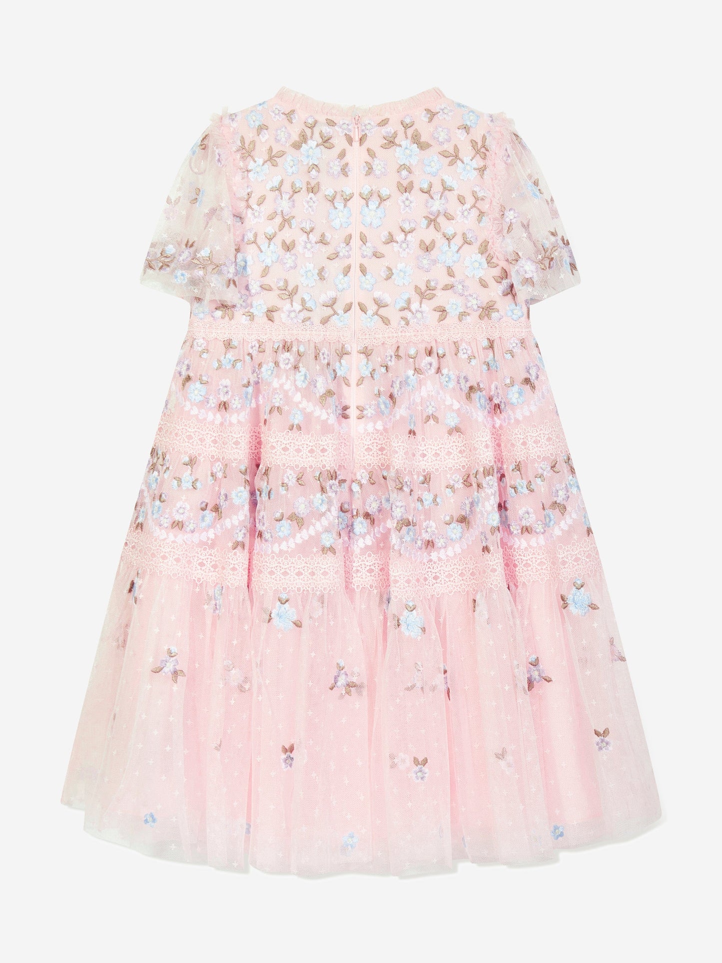 Needle & Thread Girls Garland Ribbon Dress in Pink