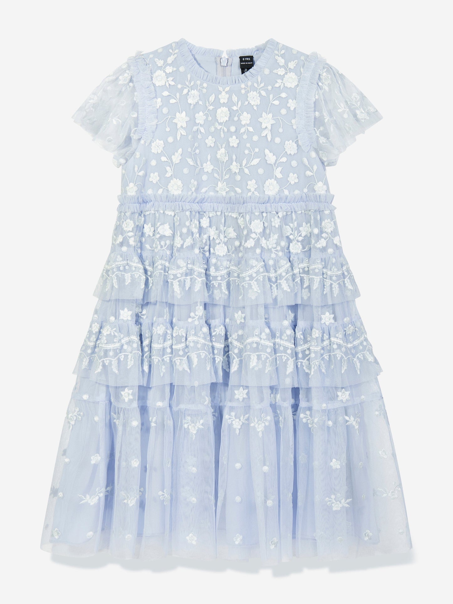 Needle & Thread Girls Angelica Lace Dress in Blue