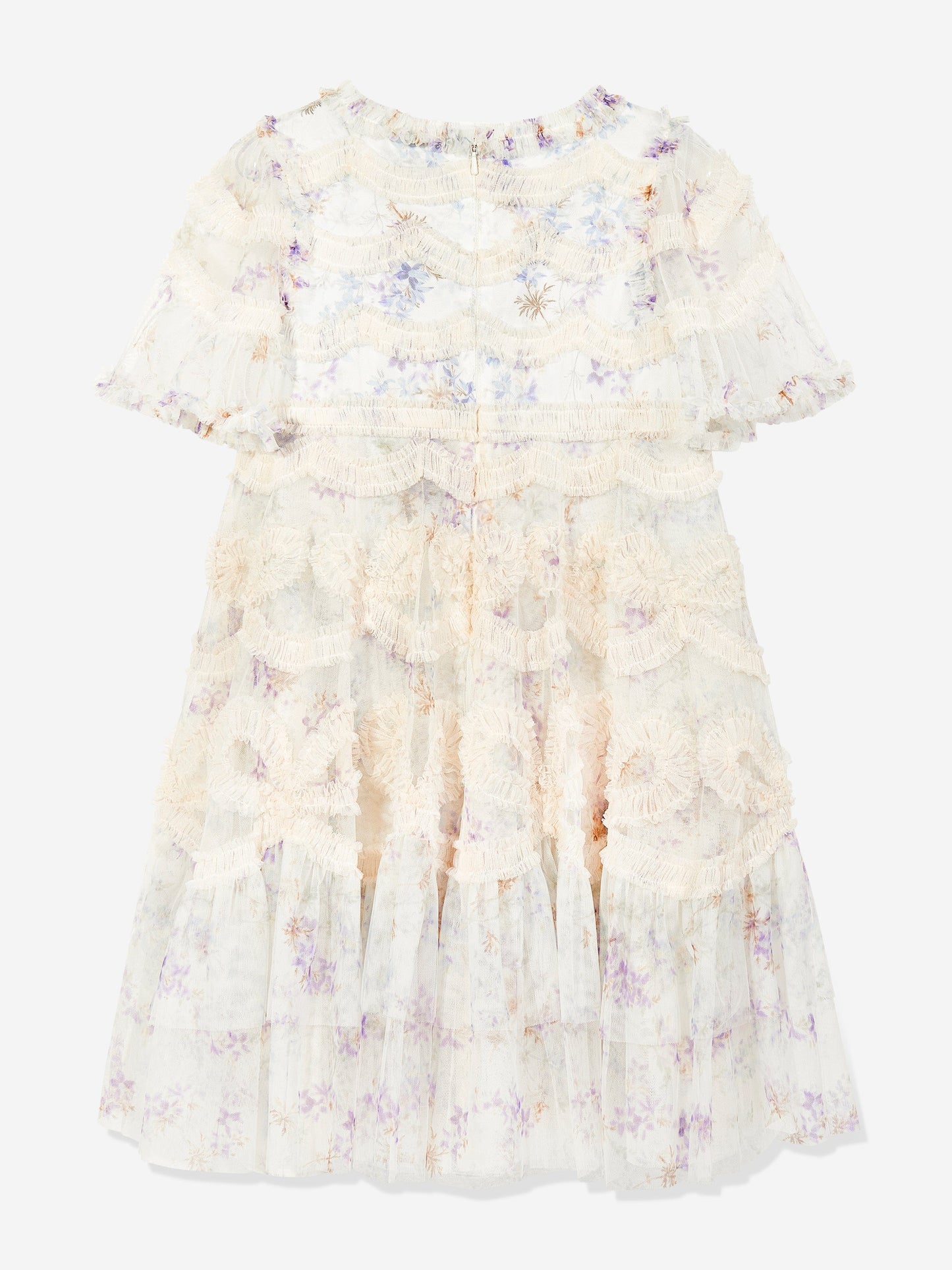 Needle & Thread Girls Ophelia Ditsy Ingrid Dress in Ivory