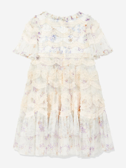 Needle & Thread Girls Ophelia Ditsy Ingrid Dress in Ivory