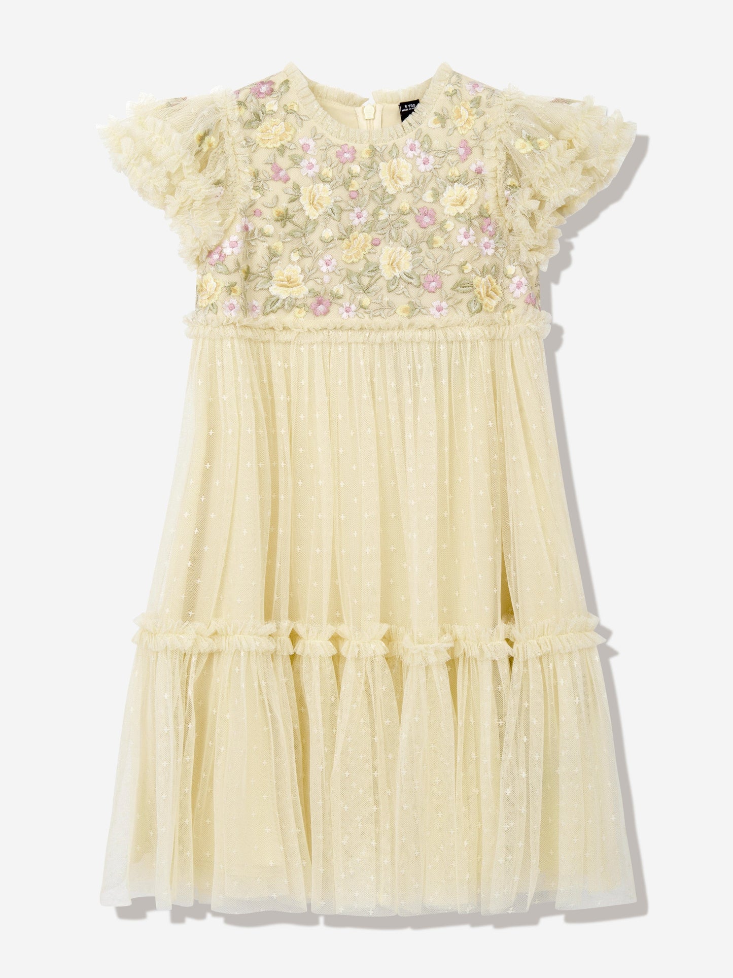 Girls Tulle Florine Bodice Dress in Yellow