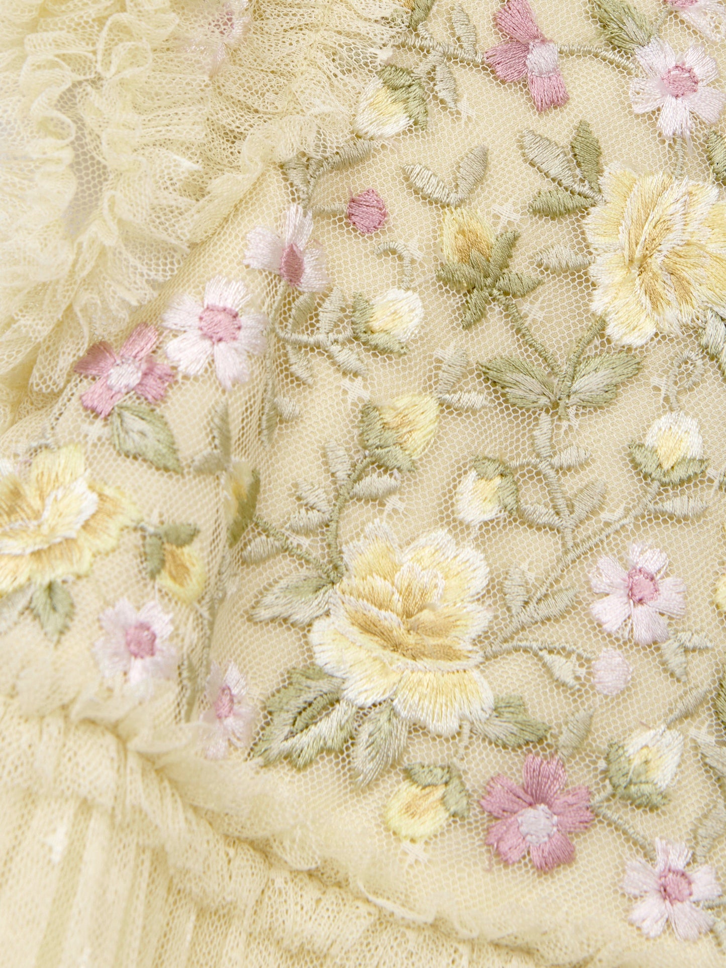 Girls Tulle Florine Bodice Dress in Yellow