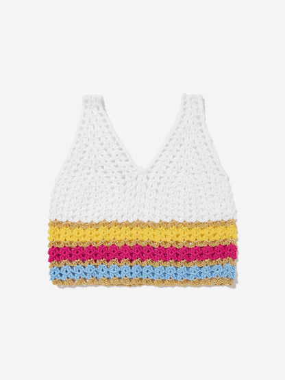 Girls Lavera Crop Top in White