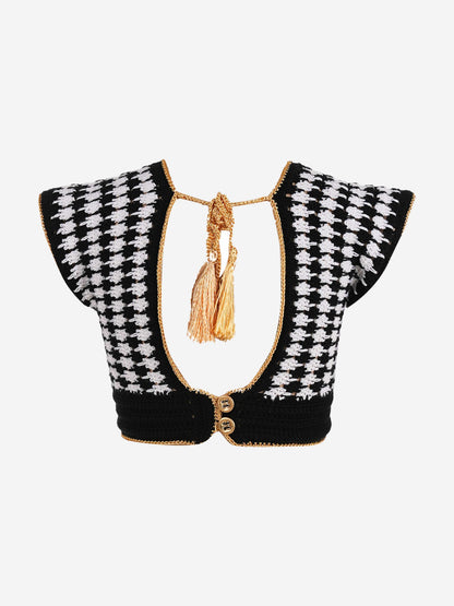 Girls Garnet Crop Top in Black