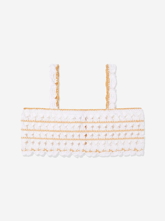 Girls Avira Crop Top in White