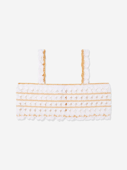 Girls Avira Crop Top in White