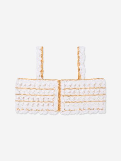 Girls Avira Crop Top in White