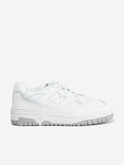 New Balance 儿童 550 徽标运动鞋（白色）