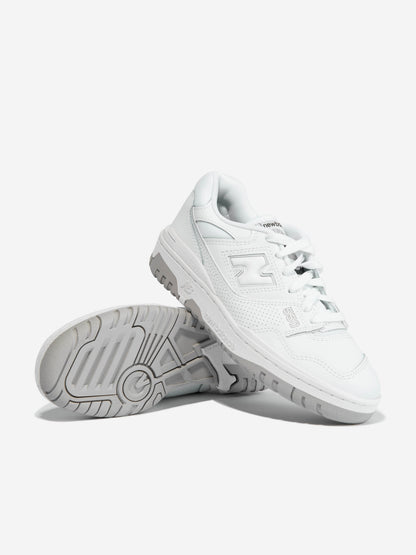New Balance 儿童 550 徽标运动鞋（白色）