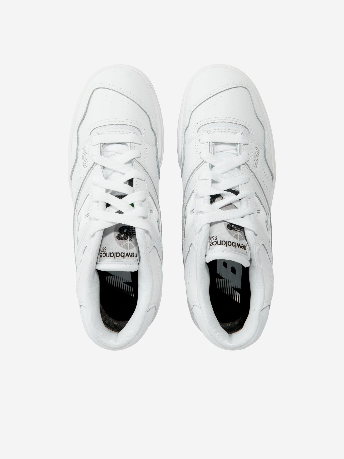 New Balance 儿童 550 徽标运动鞋（白色）