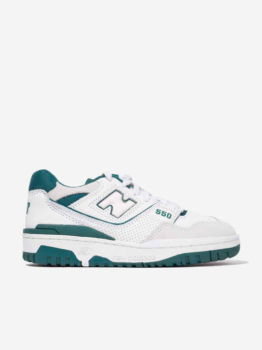 New Balance 儿童 550 徽标运动鞋（白色）