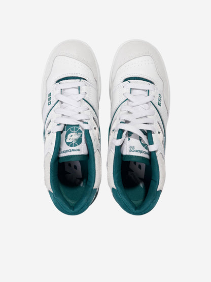 New Balance 儿童 550 徽标运动鞋（白色）