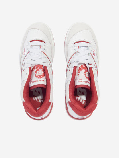 New Balance 儿童 550 徽标运动鞋（白色）