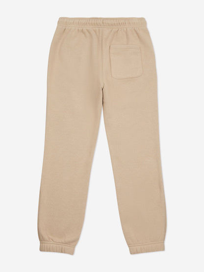 New Balance Boys Brush Back Small Logo Joggers in Beige