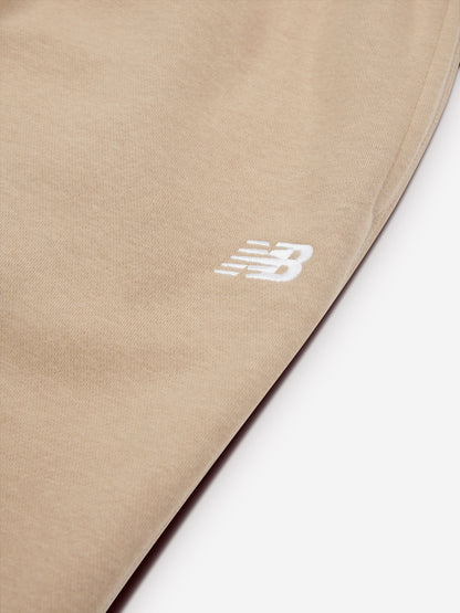 New Balance Boys Brush Back Small Logo Joggers in Beige