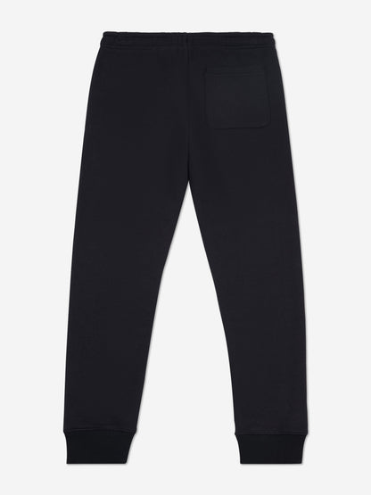 New Balance Boys Brush Back Stacked Logo Joggers in Black