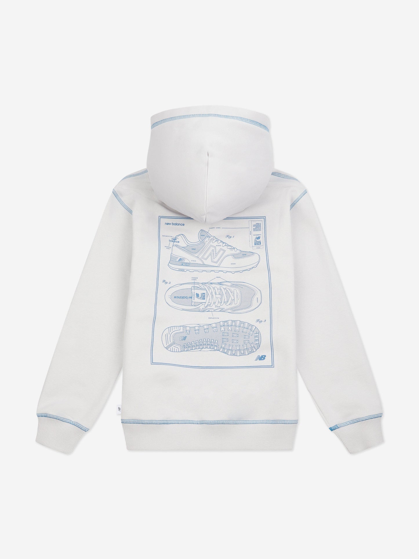 New Balance Boys 574 Diagram Hoodie in Grey