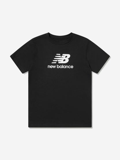 New Balance Boys Stacked Logo Short Set in Black