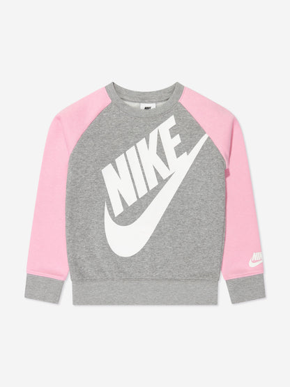 Nike 女童超大号 Futura Crew 运动服（灰色）