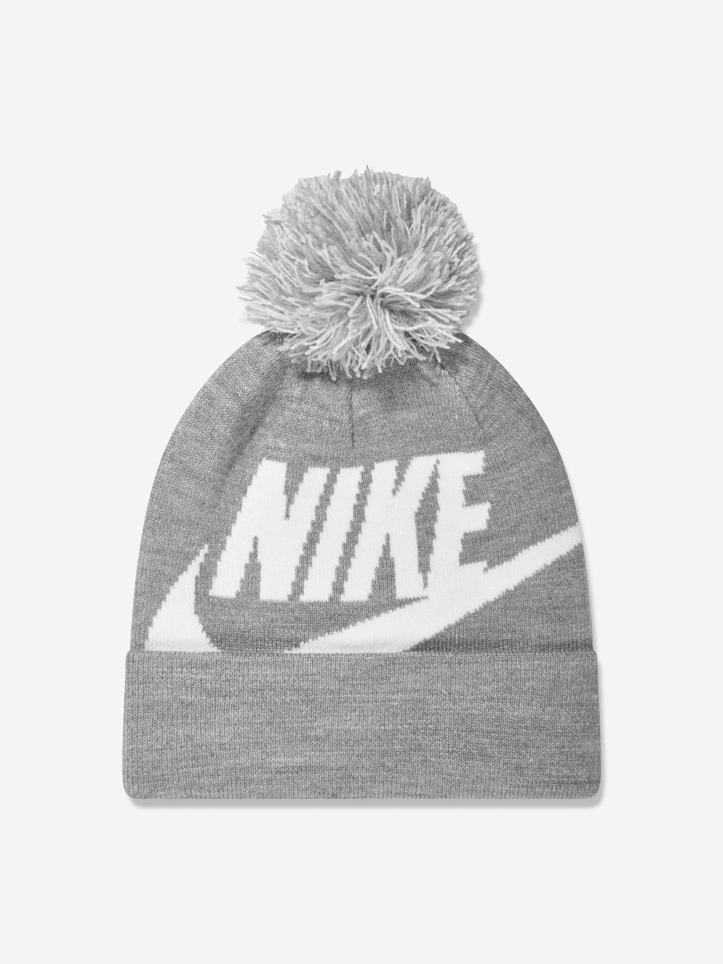 Nike Boys Swoosh Pom Beanie and Glove Set in Grey