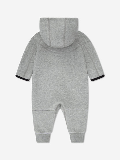Nike Baby Tech Fleece Hooded Coverall in Grey