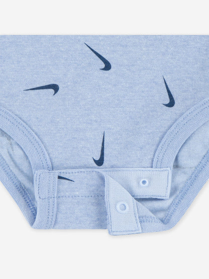 Nike Baby Mix and Match 3 Pack Bodysuit Set in Blue