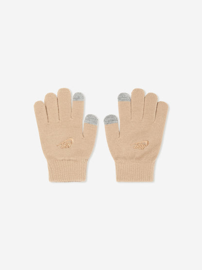 Kids Futura Beanie and Glove Set in Beige