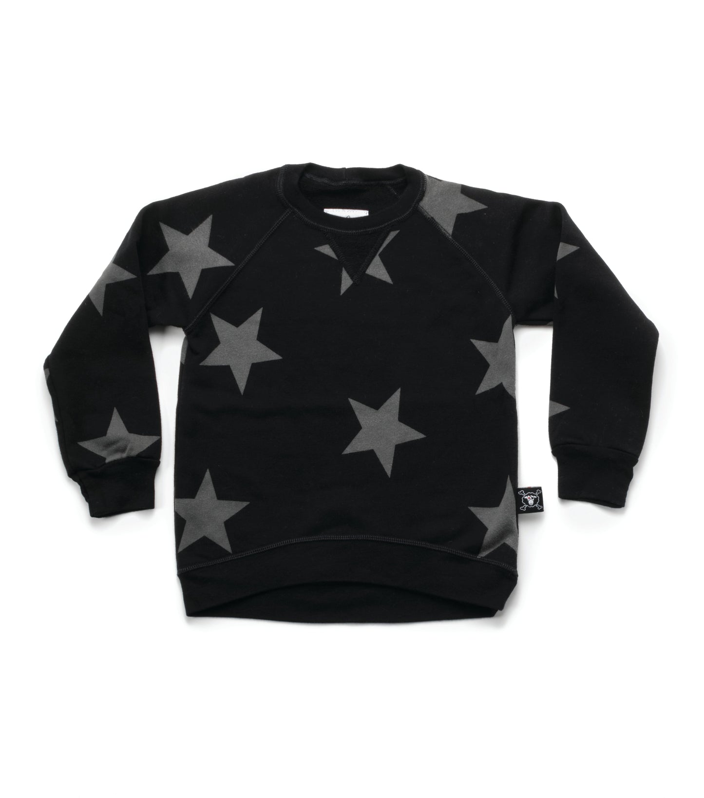 Boys Black Cotton Star Sweatshirt