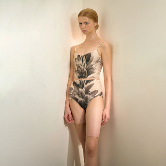 女童黑色"JUNIOR ODETTE/ODILE"羽毛印花芭蕾舞连体衣(J253LE03VL/black & white)