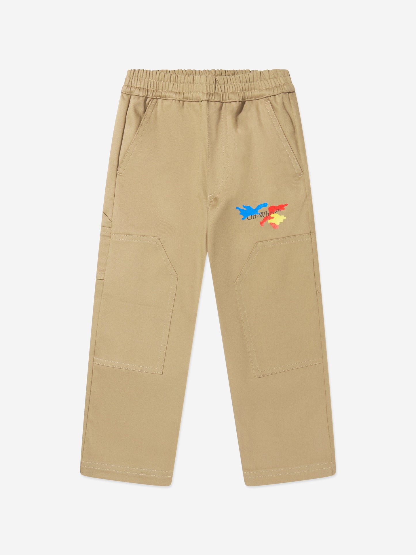 米色 Off-White 男童迷彩徽标木匠长裤