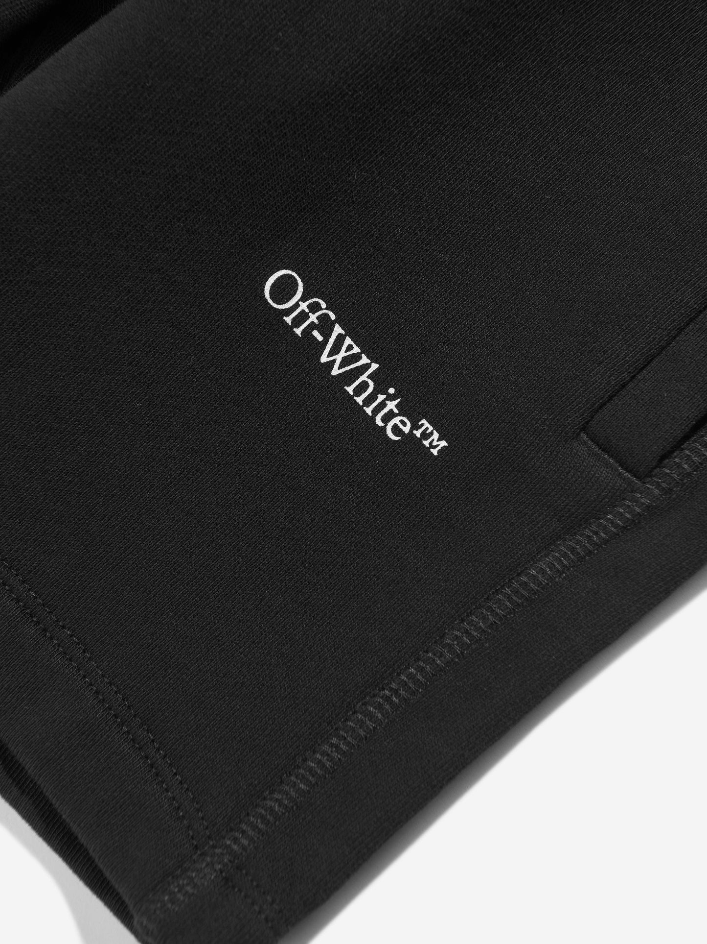 Off-White 男童工业风徽标带运动短裤（黑色）