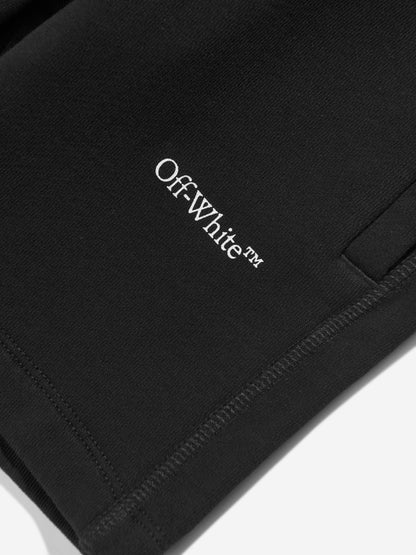 Off-White 男童工业风徽标带运动短裤（黑色）