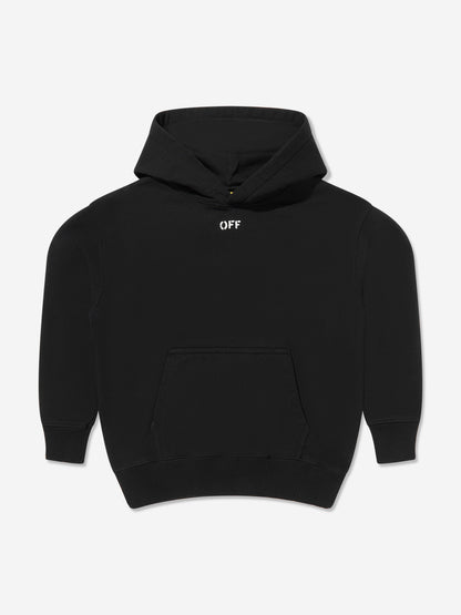 Boys Off Stamp Plain Hoodie in Black