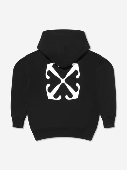 Boys Off Stamp Plain Hoodie in Black