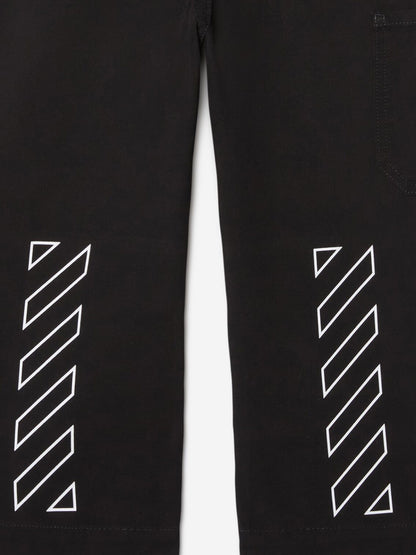 Off-White Boys Off Stamp Clear Worker Trousers in Black