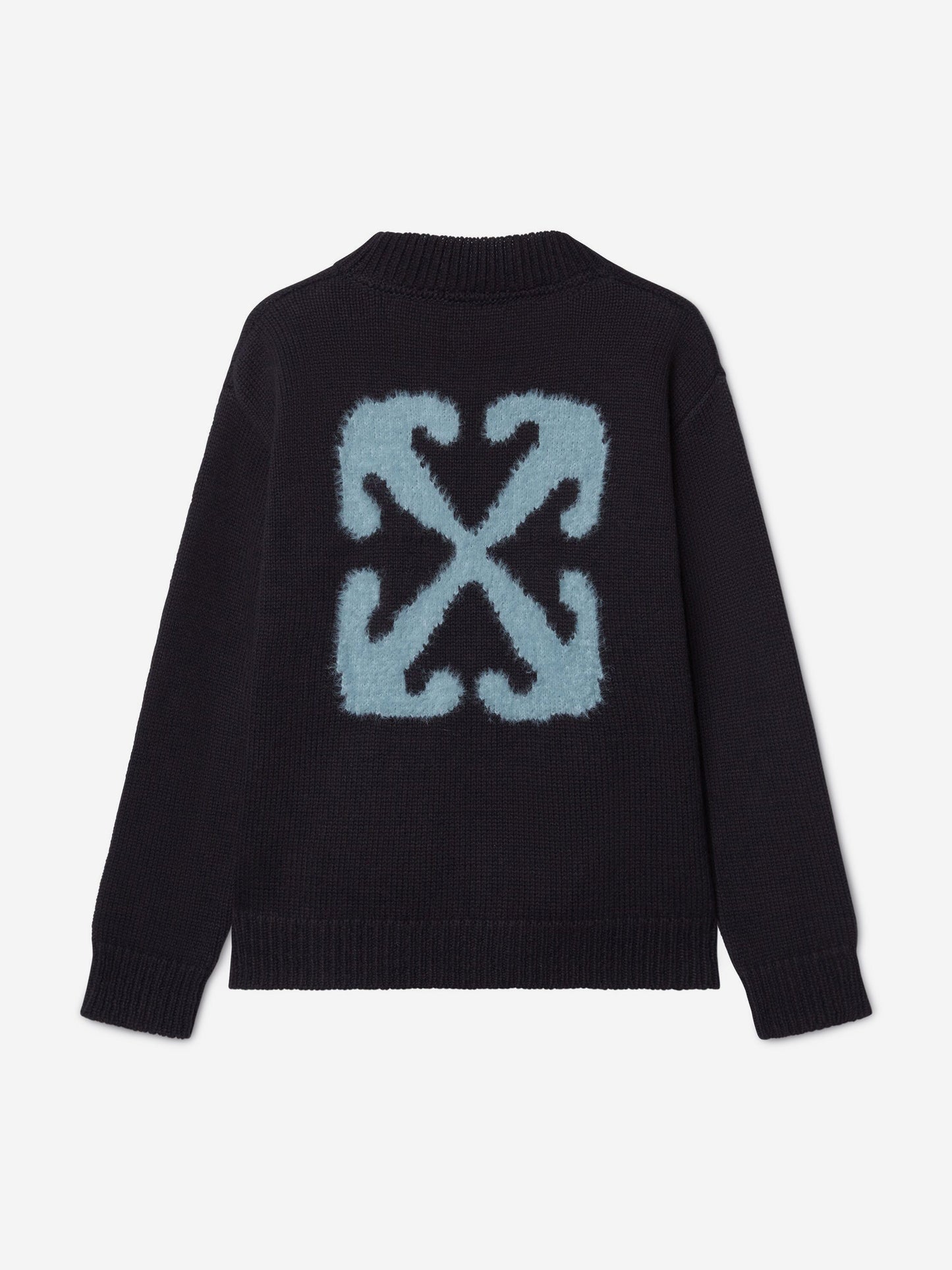 Off-White Kids Arrow Chunky Knit Cardigan in Black