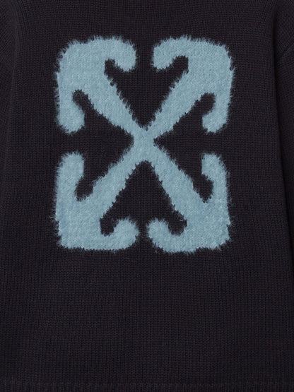 Off-White Kids Arrow Chunky Knit Cardigan in Black