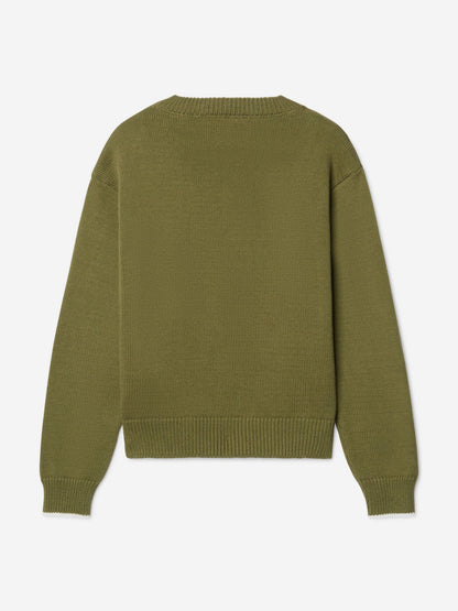 Off-White Boys Bookish Knit Jumper in Green