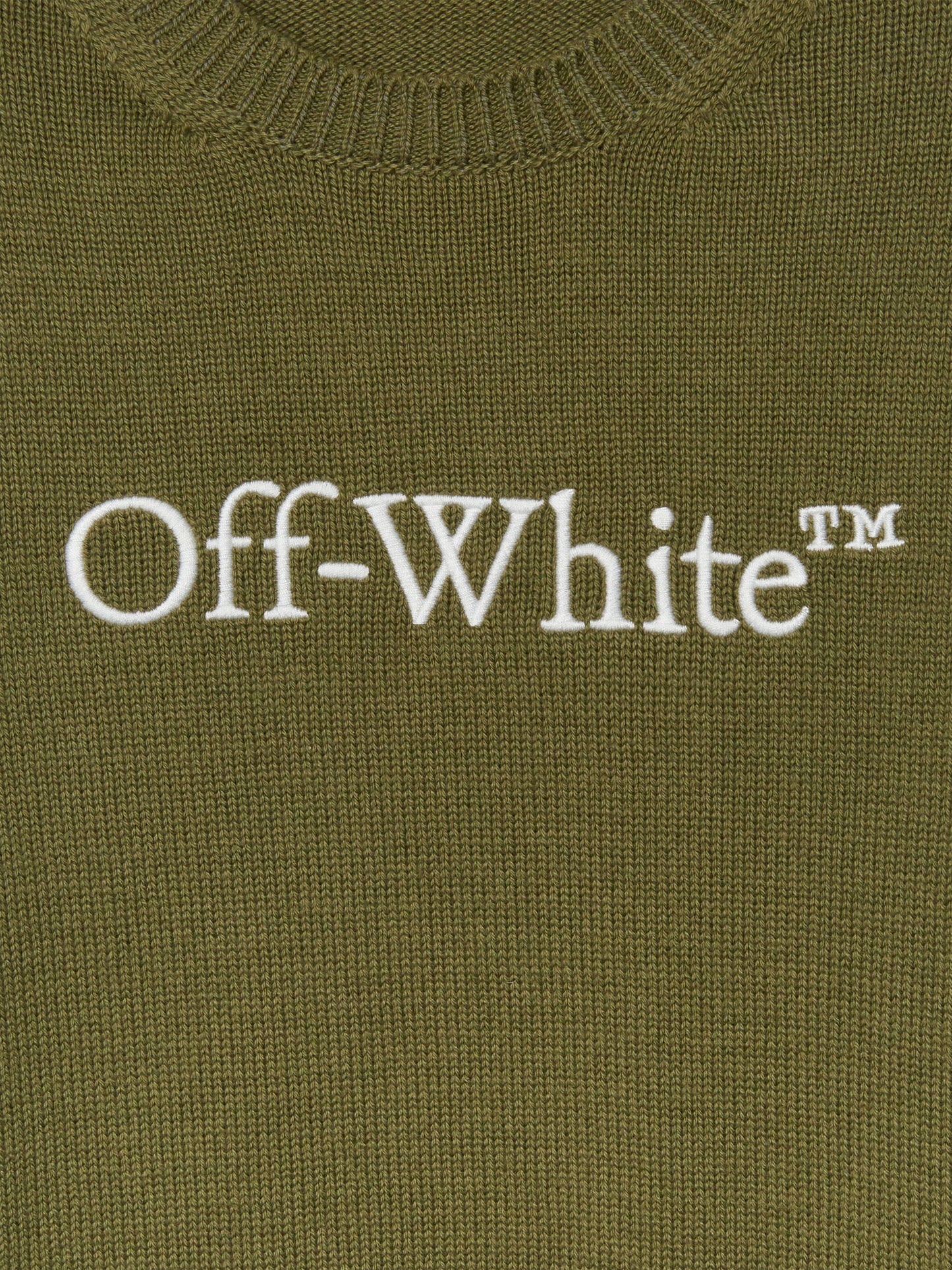 Off-White Boys Bookish Knit Jumper in Green