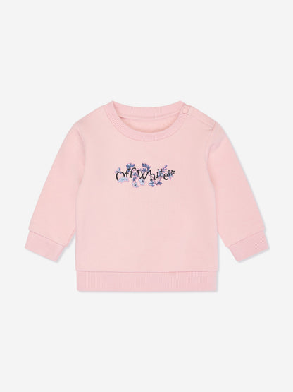 Off-White 女婴粉色书香花朵运动服