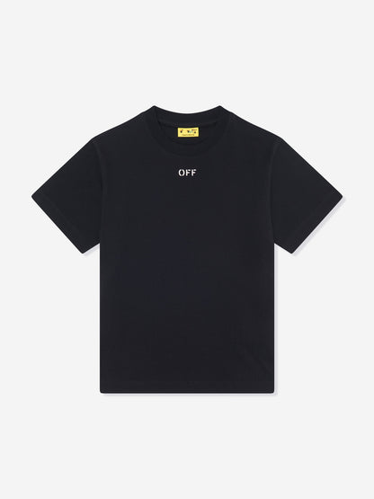 Off-White 女童箭头刺绣 T 恤（黑色）