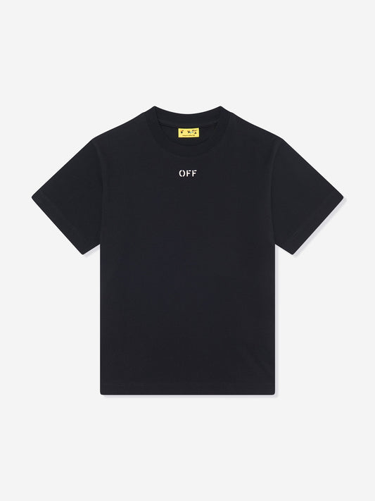 Off-White 女童箭头刺绣 T 恤（黑色）
