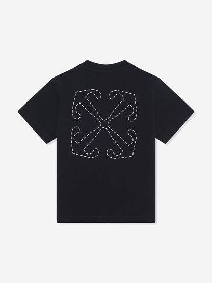Off-White 女童箭头刺绣 T 恤（黑色）